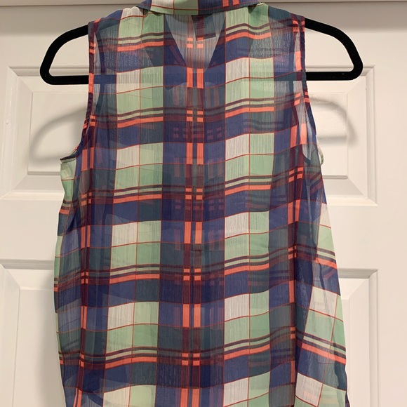 American Rag Plaid-patterned Collard Tank - Picture 3 of 4
